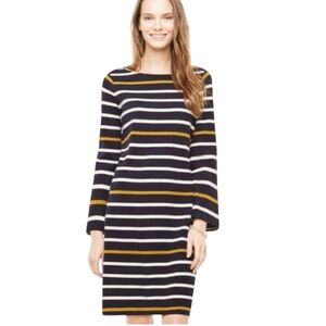 Ann Taylor Striped Knit Shift Dress Women’s Size XS Navy